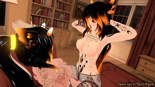 Red-hot catgirl gets a sensational handle while trick or handling~