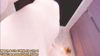 Cute Trans Plays With Cock