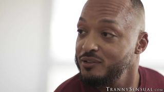 I buried my big black cock inside the white butt hole of TS Mimi Oh