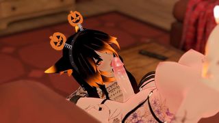 Killer Catgirl Gets SURPRISE FUTA INTERNAL EJACULATION While Trick or Handling (ft. FelicityVR)