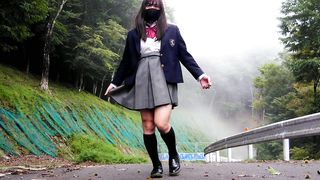 Abnormal college girls are enraptured by outdoor exposure getting off on an deserted road