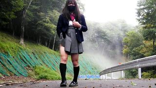 Abnormal college girls are enraptured by outdoor exposure getting off on an deserted road