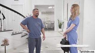 Ladyboy nurse Erica Virgin visits patient and gets booty-fucked (Draven Navarro)