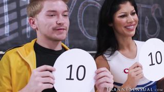 Slutty TS bombshell Brittney Kade explored the depths of my cunt using her dick