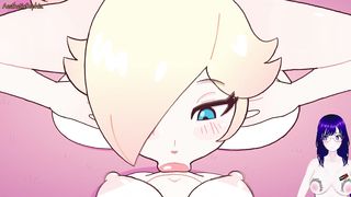 Immense Rosalina - The queen gargles 2 of her buddies' spunk-pumps
