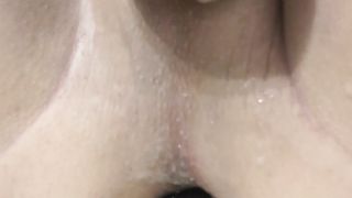 Fatty t-model in v-card plumb her bum and urinate on fake penis