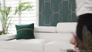 Tranny babe Itzel Saenz sucked and fucked nicely by a well hung dude