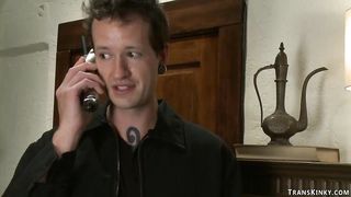 Big black cock TRANSSEXUAL ass-fuck boinks white dude