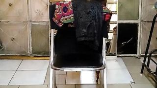 TV escort semen mischievous - crimson harness and crimson 18cm stilettos