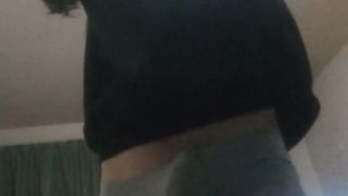 nice trans gal leaks thru undies and porks herself for you to watch