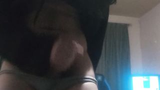 nice trans gal leaks thru undies and porks herself for you to watch