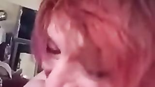 After taking a blast in face and throat.   Missy Steele