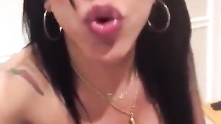 Hammering his guy cunt with her enormous immense manhood