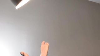 Ebony femboy romps herself with vibing faux-cock