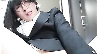 An office employee is sated to have an electrical electro-hitachi rammed into his butt hole.