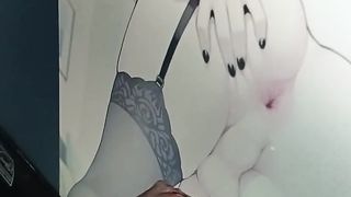 GARGLING THE CULO, DICK, OF A ANIME PORN SUBMITTAL TRANS IN UNDERGARMENTS, TRIBUTE, CLOSE UP