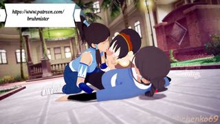 Avatar Futa 3 way Toph Korra Katara