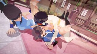 Avatar Futa 3 way Toph Korra Katara