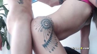 Kinky She-male getting butt pulverize by latino massive man meat