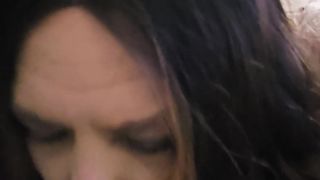 Sissy Crossdresser deep throats and guzzles grindr hook-up.