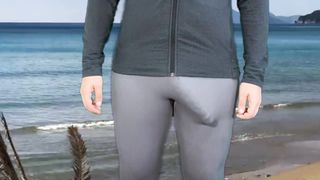 Monstrous fuckpole ladyboy does yoga in beach palace