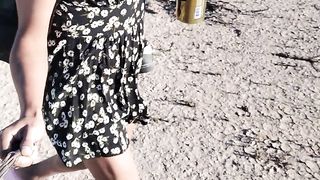 transgender princess hermosa con minivestido camina en publico con sandalias muy caliente