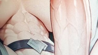 deep throating large chisel and venoza anime porn trans and smooching her throat, macro shot