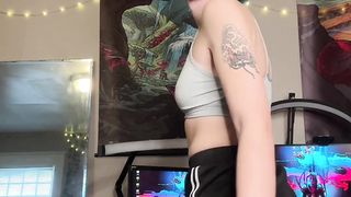 Trans Femboy @bluejaede Faps Off Her Shaft For Her OF