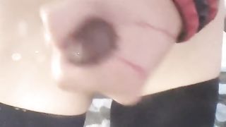 uber-cute femboy milking and completing on camera while humping with BBD