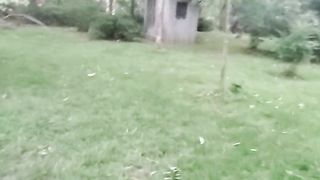 Ginger-haired trans damsel humped in public park by Dad