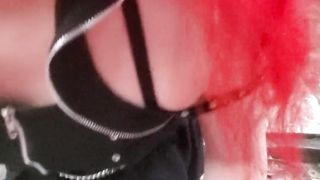 Ginger-haired trans damsel humped in public park by Dad