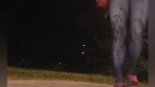 Naughty Femboy public outdoor in Poland compliation