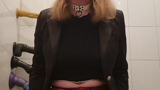 Sissy college girl is back railing the faux-cock