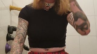 Sissy college girl is back railing the faux-cock