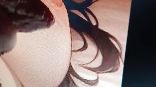 deepthroating XXL salami and venoza manga porn trans and smooching her throat, close-up