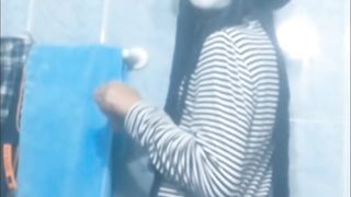 Lovely Femboy bare in Douche pummel her Diminutive Arse