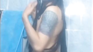 Lovely Femboy bare in Douche pummel her Diminutive Arse