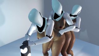 trio Hermaphroditism Robots rectal instruct tearing up