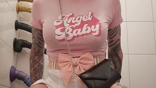 Girly sissy breezy enjoy's her fake penis rail