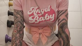 Girly sissy breezy enjoy's her fake penis rail