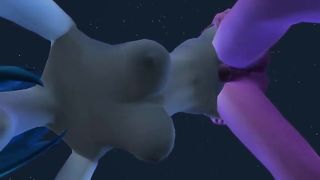 A molten pair of aliens bang in the open air