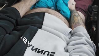 Trans Dude Makes His FTM Man meat Jizz Rigid in Van (Masculine Screaming ASMR) Smoking Fetish