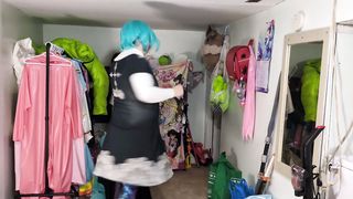 Plush Gardevoir Hoodie and vinyl Layers, Breathplay, and Plumb Ball Gag