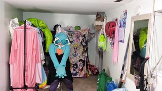 Plush Gardevoir Hoodie and vinyl Layers, Breathplay, and Plumb Ball Gag