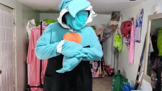 Plush Gardevoir Hoodie and vinyl Layers, Breathplay, and Plumb Ball Gag
