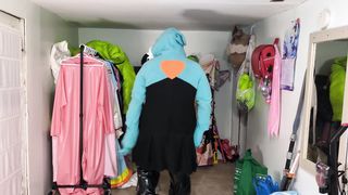 Plush Gardevoir Hoodie and vinyl Layers, Breathplay, and Plumb Ball Gag