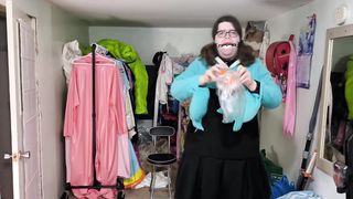 Plush Gardevoir Hoodie and vinyl Layers, Breathplay, and Plumb Ball Gag