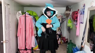 Plush Gardevoir Hoodie and vinyl Layers, Breathplay, and Plumb Ball Gag