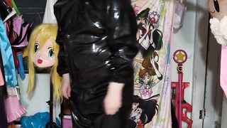Kigurumi vinyl Suit Breathhood and Tube under mask Breathplay