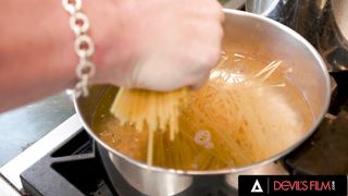 SATANS FILM - Big-titted Ts Janie Blade Gets Revved On For Assfuck Lovemaking While Cooking Dinner